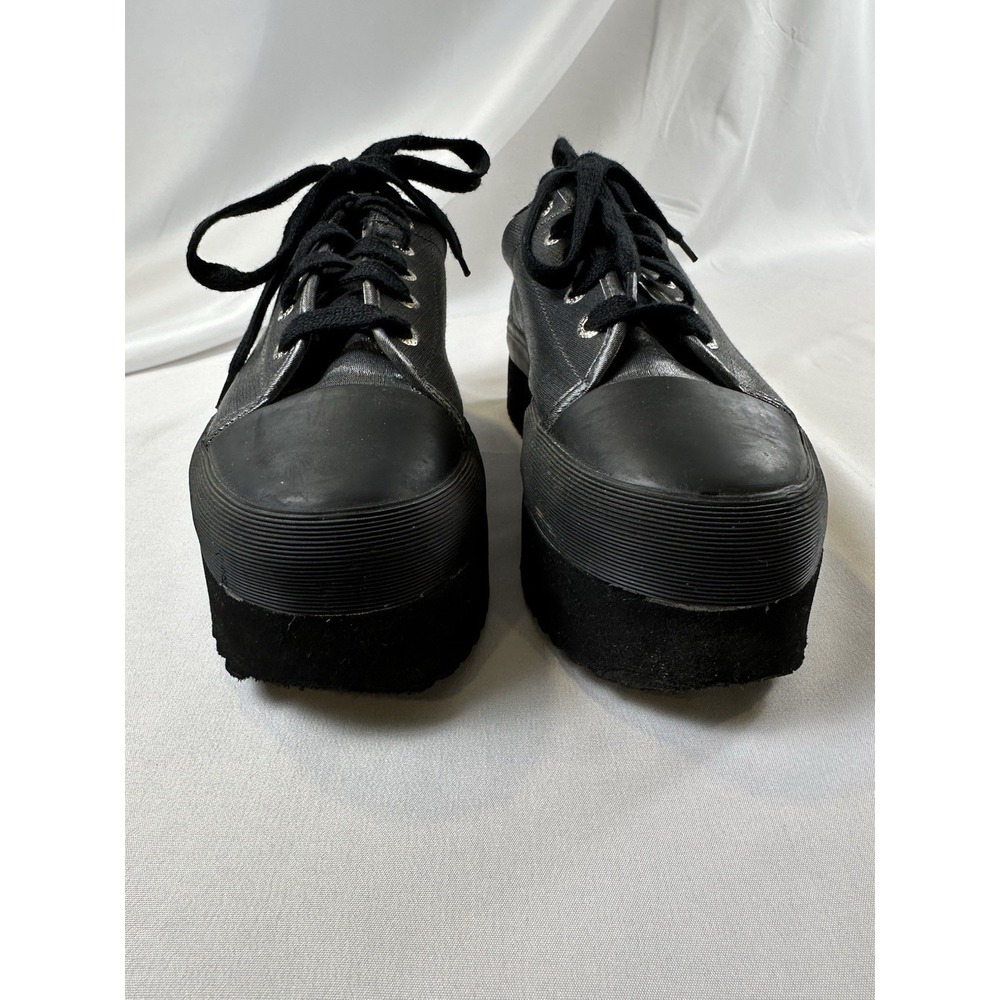 Sideout Sister Company Volatile Vtg Platform Lizzie Silver Black Shoes Women Sz8 - Picture 6 of 10